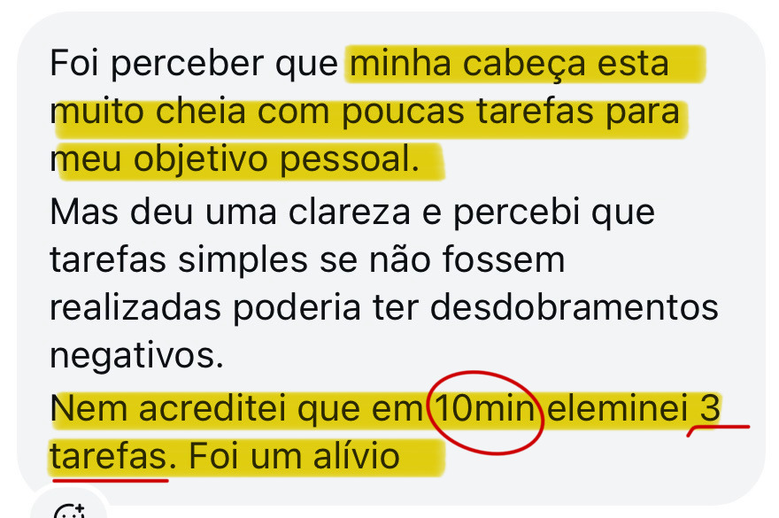 Depoimento de aluna do Manual da Rotina Produtiva